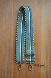 Hand Made Purse Strap, "Minty Fresh Greens" Chevron Back, Adjustable Strap, approx. 25.5 to 43.5 inches