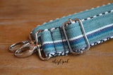 Hand Made Purse Strap, "Minty Fresh Greens" Chevron Back, Adjustable Strap, approx. 25.5 to 43.5 inches