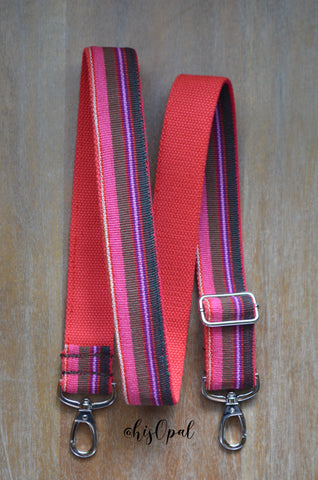 Denim purse strap, adjustable purse strap, Denim on Chevron, approx. 2 –  hisOpal art~swimwear~fashion