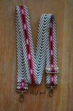 Hand Made Purse Strap, authentic "Javana" Chevron Back, Adjustable Strap, approx. 27.5 to 47.5 inches