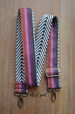 Hand Made Purse Strap, "Minty Fresh Rust" Chevron Back, Adjustable Strap, approx. 25.5 to 44 inches