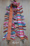 One of a Kind Hand Made Purse Strap, "Valencia Tassels" Rust Back, approx. 40 inches