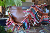 One of a Kind Hand Made Purse Strap, "Valencia Tassels" Rust Back, approx. 40 inches