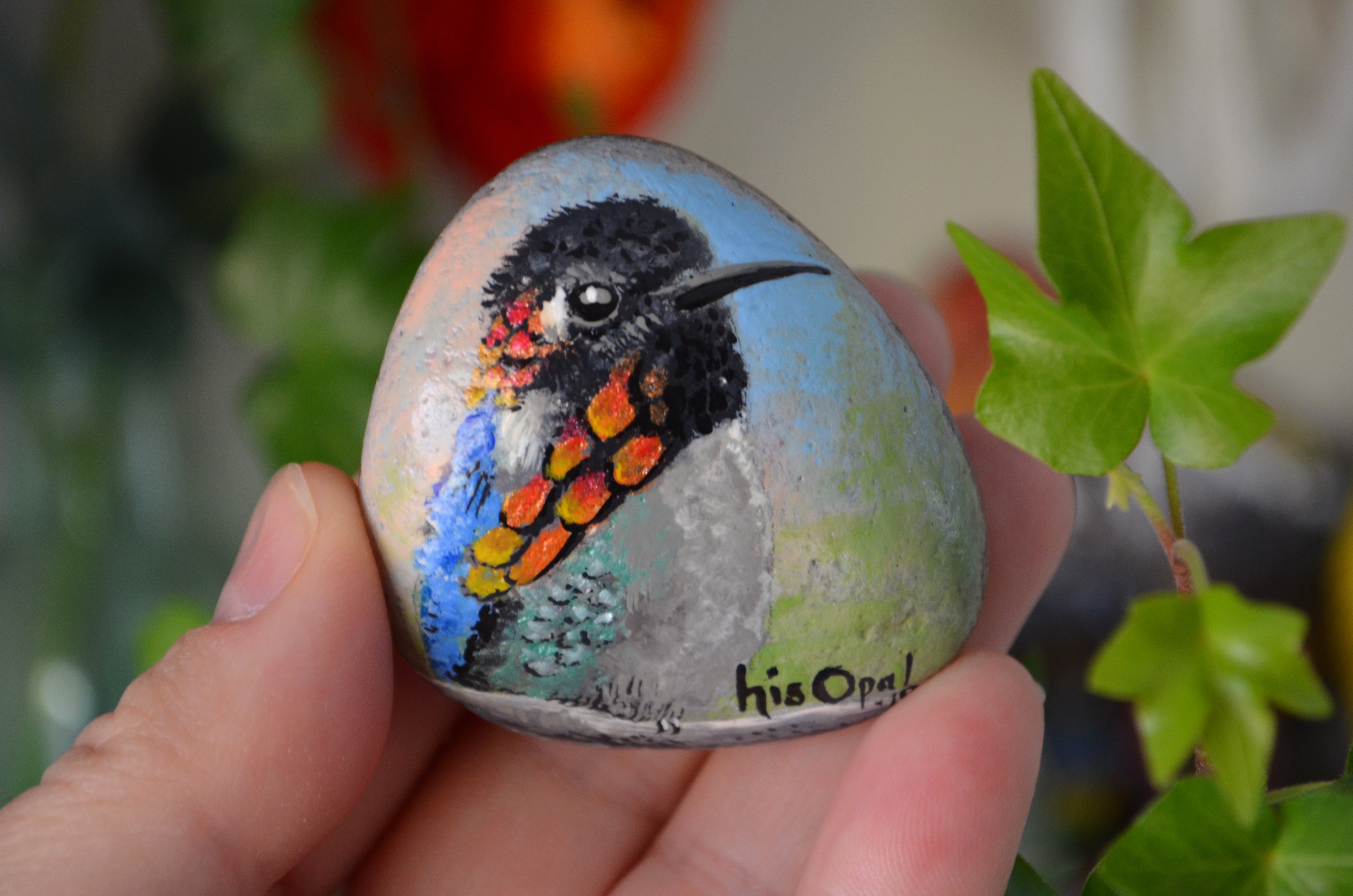 Bird Painted Rock Hand Painted Stone Bird Watching Bird Art