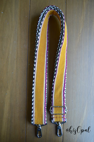 Hand Made Purse Strap, "Sedona" Chevron Back, Extra Long Adjustable Strap, 30 to 53 inches