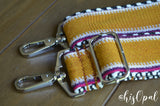 Hand Made Purse Strap, "Sedona" Chevron Back, Extra Long Adjustable Strap, 30 to 53 inches