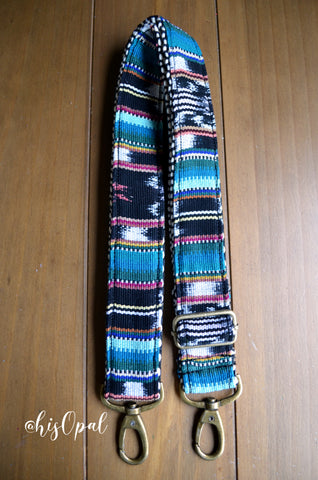 Hand Made Purse Strap, "Faux Everglade" Chevron Back, Adjustable Strap, approx. 27 to 46 inches