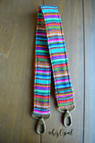 Hand Made Purse Strap, "Fiesta" Rust Back, Adjustable Strap, 25.5 to 43.5 inches