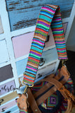 Hand Made Purse Strap, "Fiesta" Rust Back, Adjustable Strap, 25.5 to 43.5 inches