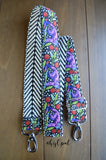 Hand Made Purse Strap, "Monkey Wrench" Chevron Back, Adjustable Strap, approx. 27 to 47 inches