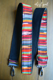 Made Purse Strap, "Paradise" Black Back, Adjustable Strap, approx. 26.5 to 45.5 inches