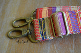 Hand Made SHORTY Purse Strap, "Sunset" Red Back, Adjustable Strap, 20 to 32 inches