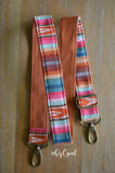 Hand Made Purse Strap, "Valencia" Rust Back, Adjustable Strap, approx. 26 to 46 inches