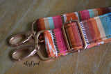 Hand Made Purse Strap, "Valencia" Rust Back, Adjustable Strap, approx. 26 to 46 inches