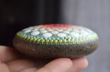 Aqua Mandala Stone, Baby Shower, Hand Painted Rock, Mother's Day, Spring