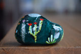 Painted Rock, Cactus Rock, Cactus Art, Hand Painted Rock Art, Southwestern Decor, Desert