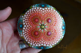 Copper Sun Mandala, Hand Painted Rock, Mandala Stone, Mandala Paperweight, Gift for Her