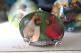 Cardinal, hand painted stone, Male and Female Cardinals, gift for her, Painted Rock