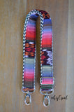 LAST ONE! Hand Made Purse Strap, "Rocky Barnes Javana" Chevron Back, Adjustable Strap, approx. 26 to 45 inches